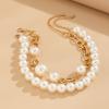 Exaggerated Pearl Choker Necklace Bead Chain Chunky Clavicle Choker  for Woman Girls