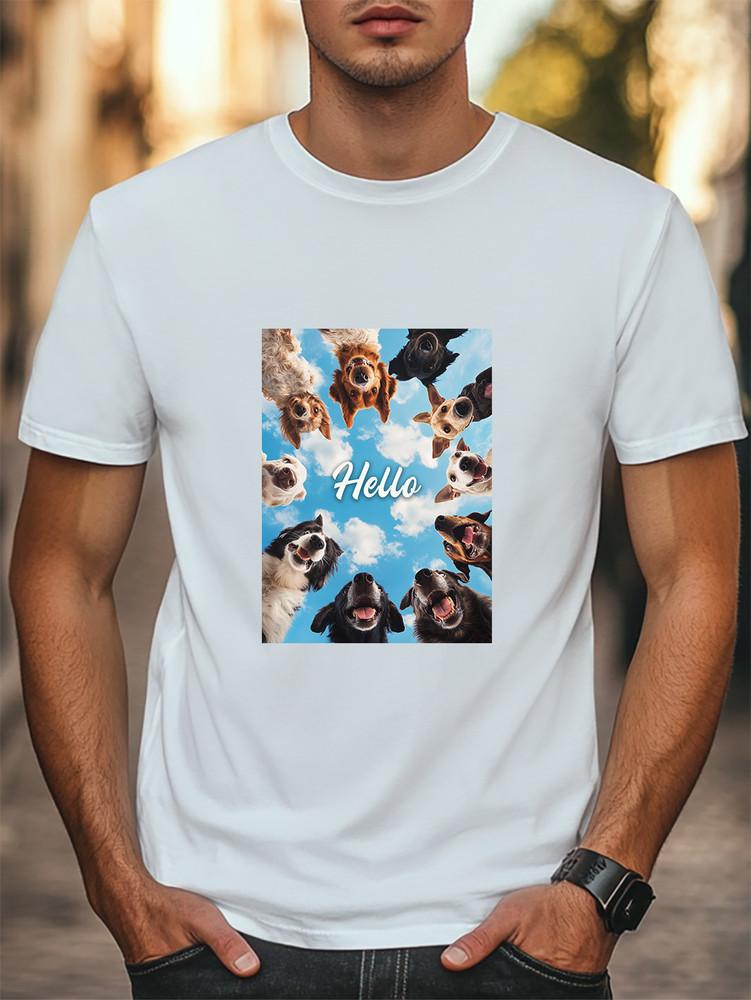 Hello Dogs Graphic T-Shirt Unisex Men Women Trendy Tee Fashion Casual T-shirt Unisex T-Shirt S