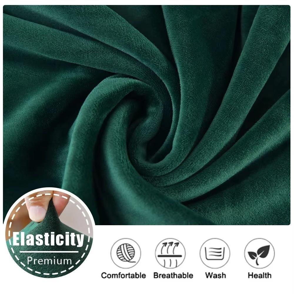 Velvet Low Back Chair Cover Elastic Solid Color Bar Stool Seat Cover All-inclusive Anti-slip Swivel Chair Cover