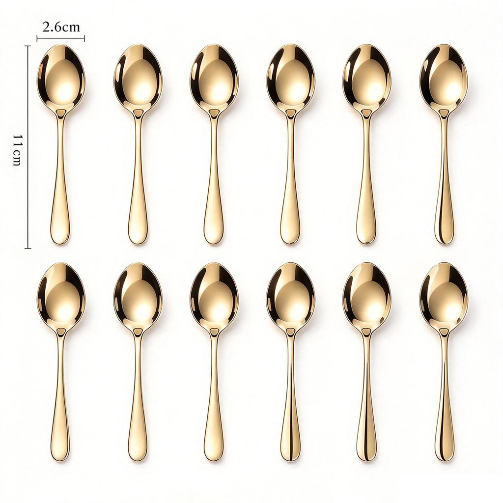 12-teiliges Heavy Duty Esslöffel-Set, 7,4" Löffel Lebensmittelgeeignetes Besteckset, Spiegelfinish, Ergonomisch, Spülmaschinenfest für Zuhause, Küche, Restaurant