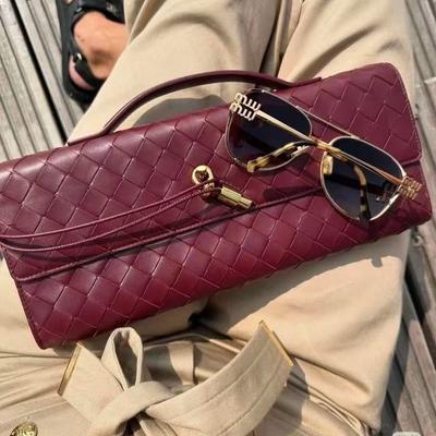 New Handbag Hand-Woven Genuine Leather Bag Single Shoulder Crossbody Bag High-End Luxury Evening Bag