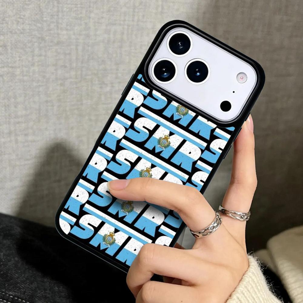 Capa Case for iPhone 17 Air 16 Pro Max 15 Plus 11 13 Mini 14 12 Back Phone Cover San Marino Flag