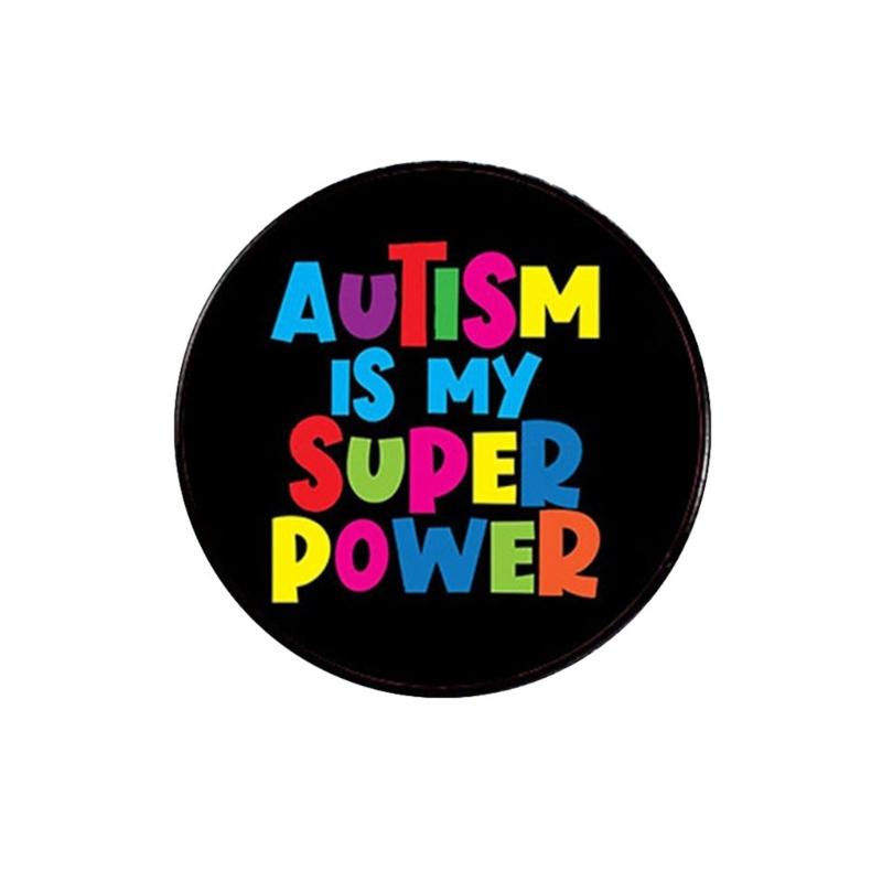 Actually Autistic Enamel Pin Brooch Autistic Symbol Round Metal Lapel Pin Badge for Clothes Backpack Bag Decoration