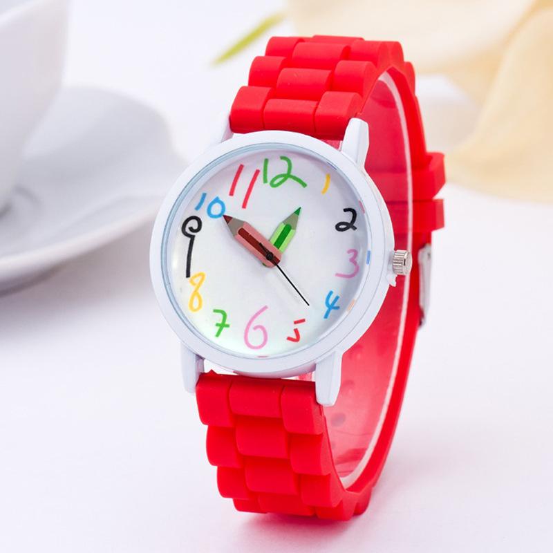 New children's watch creative children's pencil shape pointer simple digital silicone children's gift watch