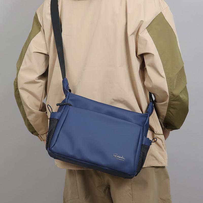 Solid Color Crossbody Bag Men's Large Capacity Shoulder Bag Commuter Briefcase