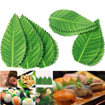 200/1000Pcs Green Leaf Japanese Food Sushi Decoration Leaves Sushi Grass Creative Plastic Leaf Sushi Sashimi Decor Tools