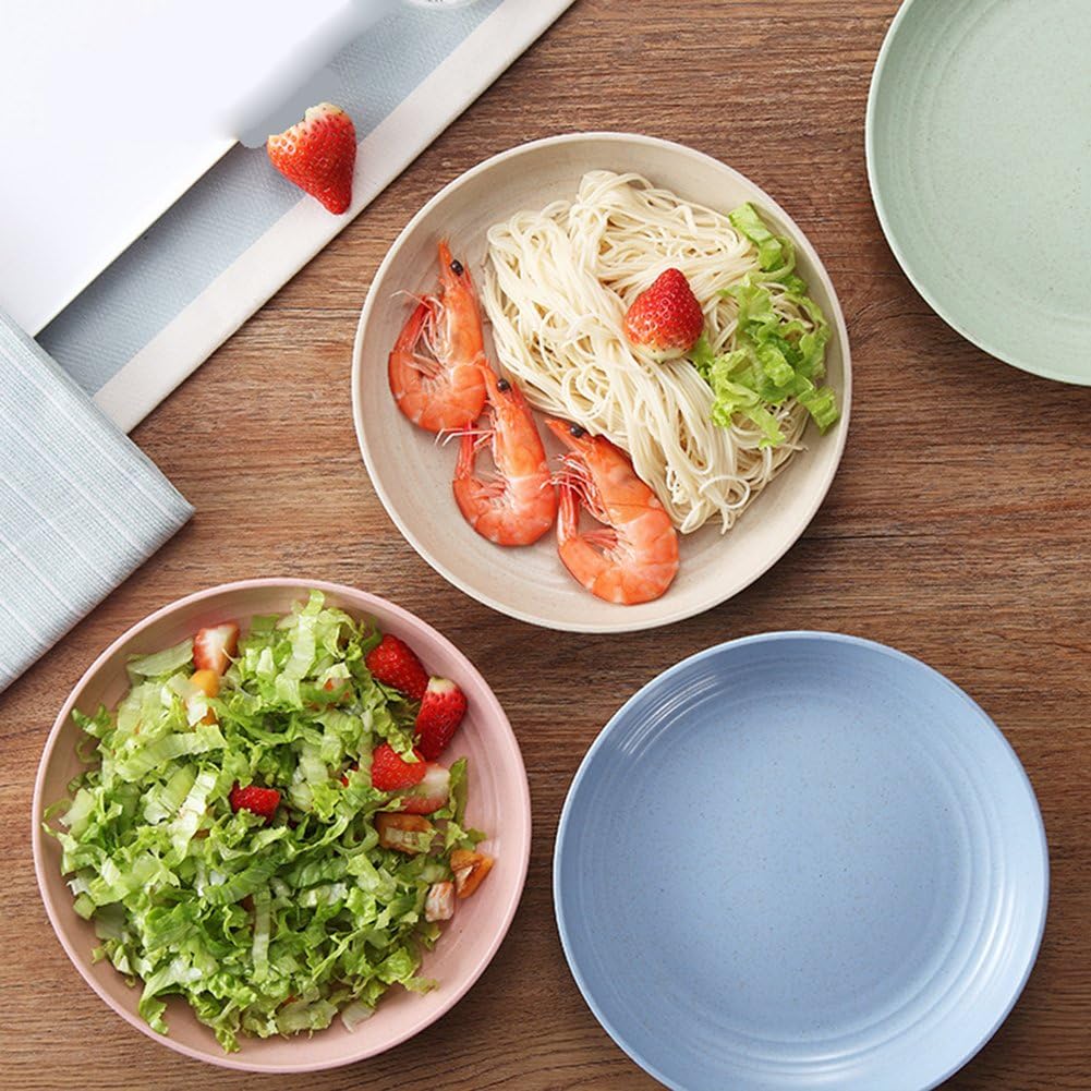 Wheat Straw Plate Fruit Plate Plastic Spitting Bone Plate Easy Cleaning Microwave Solid Color Tableware