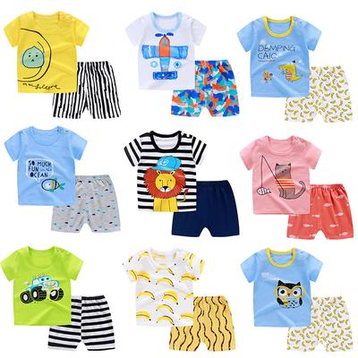 Cute Children Short-sleeved Suit Baby T-shirt Set Cotton Short-sleeved Shorts Kids Summer Children's Clothing