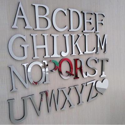 Popular Wedding English Love Letters Home Decor 3D Mirror Wall Stickers Alphabet Christmas Decor KTY