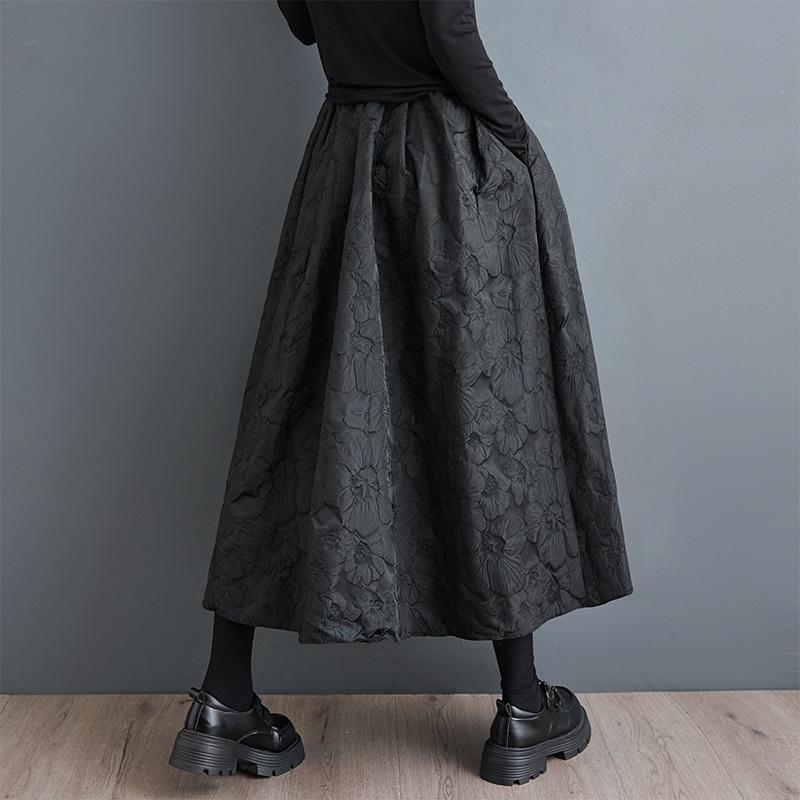 Cotton Plus Size High Waist Vintage Spring Autumn Casual Loose Long for Woman Skirts Womens Skirt