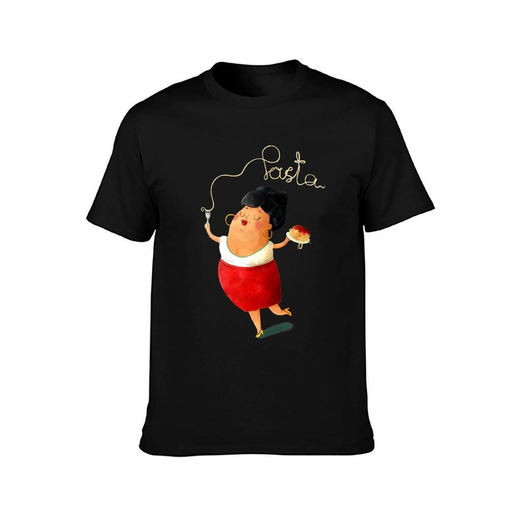 Spaghetti Pasta Lady TShirt Independence Day Short Sleeve TShirt