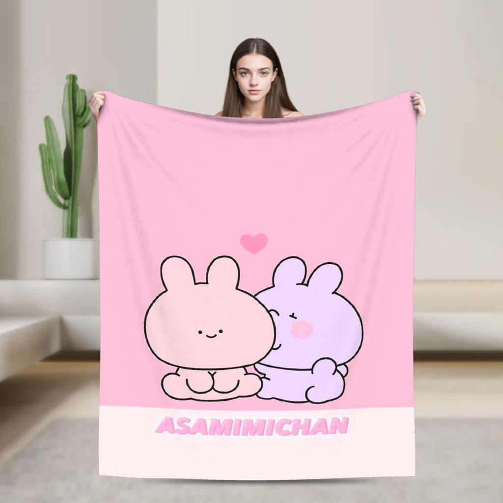 Warm Soft BlanketGirls Boys Camping A-Asamimichaan Throw Blanket  Flannel Bedspread For Home Decor Fluffy Sofa Bed Cover