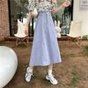 Women's Long Skirts Elastic High Waist Casual Skirt Girl's Spring Summer Solid Color A-line Skirts All-match Hot Pleated Skirt