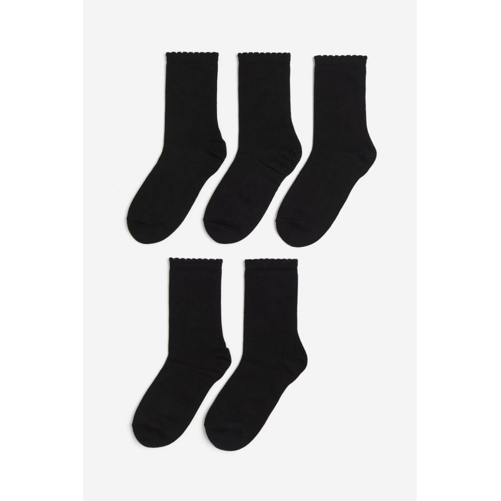 

H M 5 pack socks set black