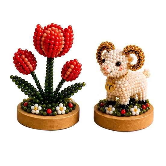 12 Zodiac Signs Bead Craft Kit DIY Beaded Garden Kit 3D Beaded Astrology