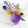 Realistic Silk Calla Boutonniere Breast Flower for Men Women Realistic Floral Brooch Multipurpose Wedding Supplies
