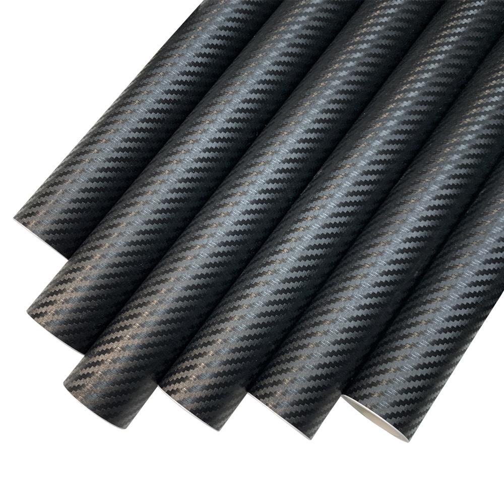 Película de Envelopamento para Carro em Fibra de Carbono Brilhante Fosca 100x300cm com Guia de Ar Autoadesivo