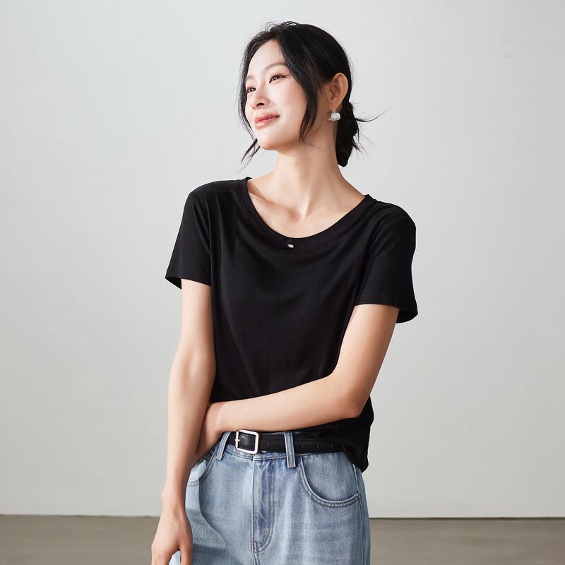 SOFSIL 2026 Spring Silk Blend Short Sleeve T-Shirt