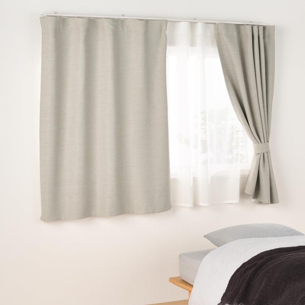MUJI and width 100 x length 135 beige 84759109 Flame-retardant light-blocking double-weave non-pleated curtains, cm,