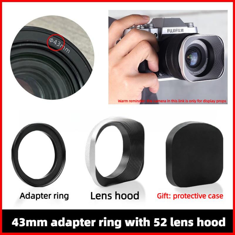 Metal Square Lens Hood for Fuji film XC 35mm F2&XF 23mm / 35mm F2 R WR Lens on XPro3 XT4 XT3 XT30 XT20