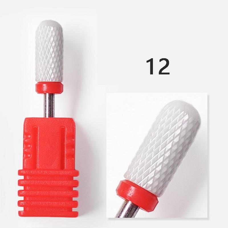 Ceramic Nail Drill Bit Art Smooth Flat Top Rotary Manicure Pedicure 3/32" Shank