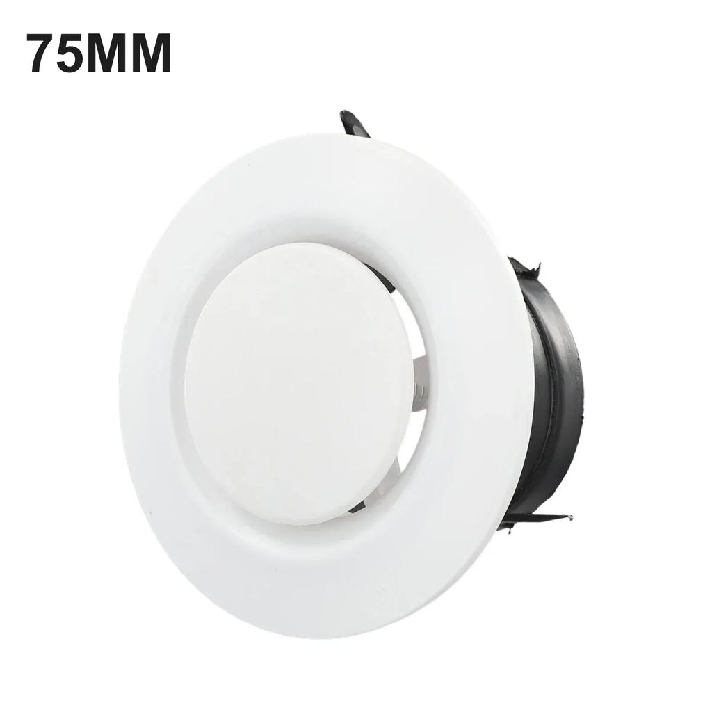 1pc Duct Vents Round Louvered Vents  Interior ABS Grille Ventilation Adjustable Air Vol 75mm/100mm/125mm/150mm/200mm