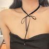 Stylish Long Bowknot Choker Black/Wine Necklace Lady's Trendy Velvety Clavicular Chain Chic Choker Neck Jewelry