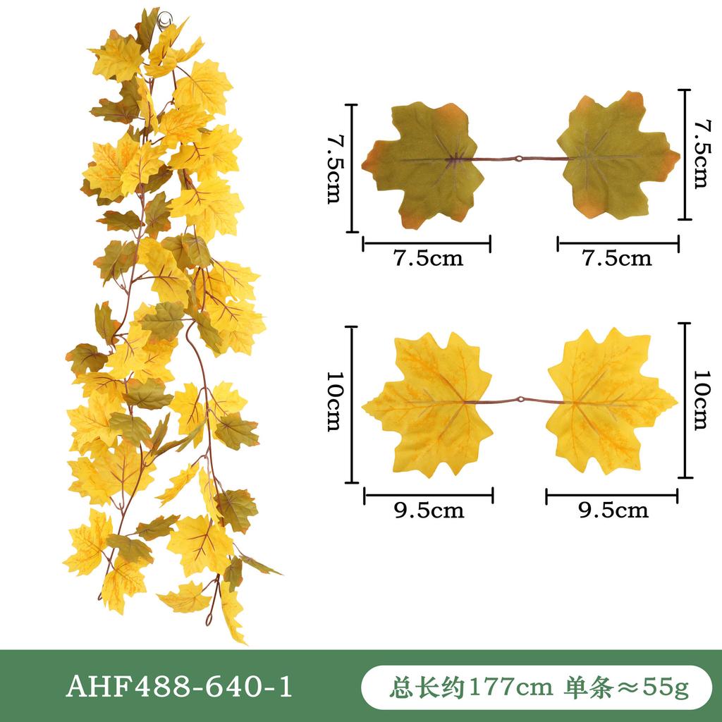 Fancyfamily 1PC Thanksgiving Simulation Maple Leaf Vine Wall Hanging Festival Home Decoration