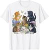 Cat Flower Floral Cute Kitten Vintage Flowers Art Cat Lover Tshirt