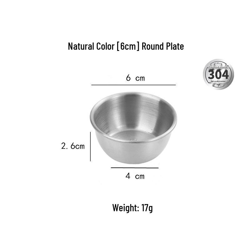 304 Stainless Steel Round Korean & Japanese Sauce Dish