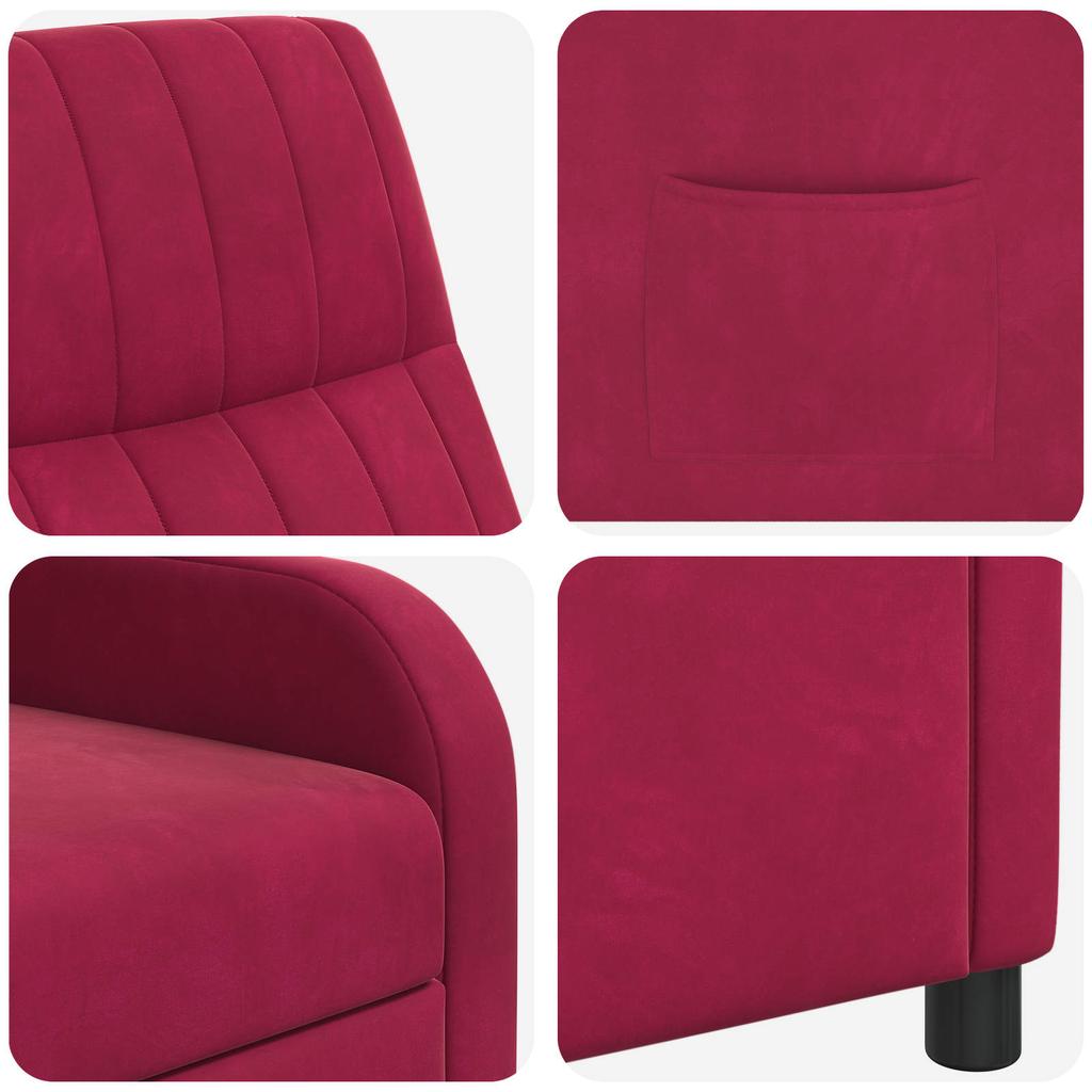 Recliner Chair Wine Red Velvet (V)