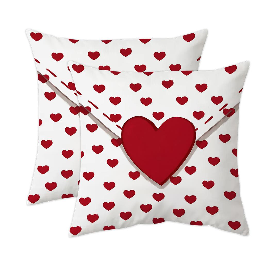 1/2Pcs Valentine'S Day Love Envelope Theme Pillow Cover, Comfortable And Soft Plush Texture, Festival Decoration Pillowcase,