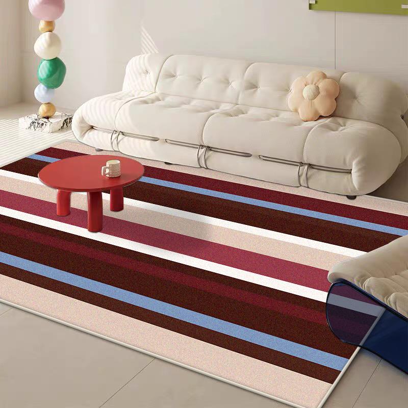 Modern Geometric Style CARPET FOR LIVE ROOM Stripe Decoration Home Sofa Fluffy Soft Rugs Large Size Bedroom Bedside Washable Mat