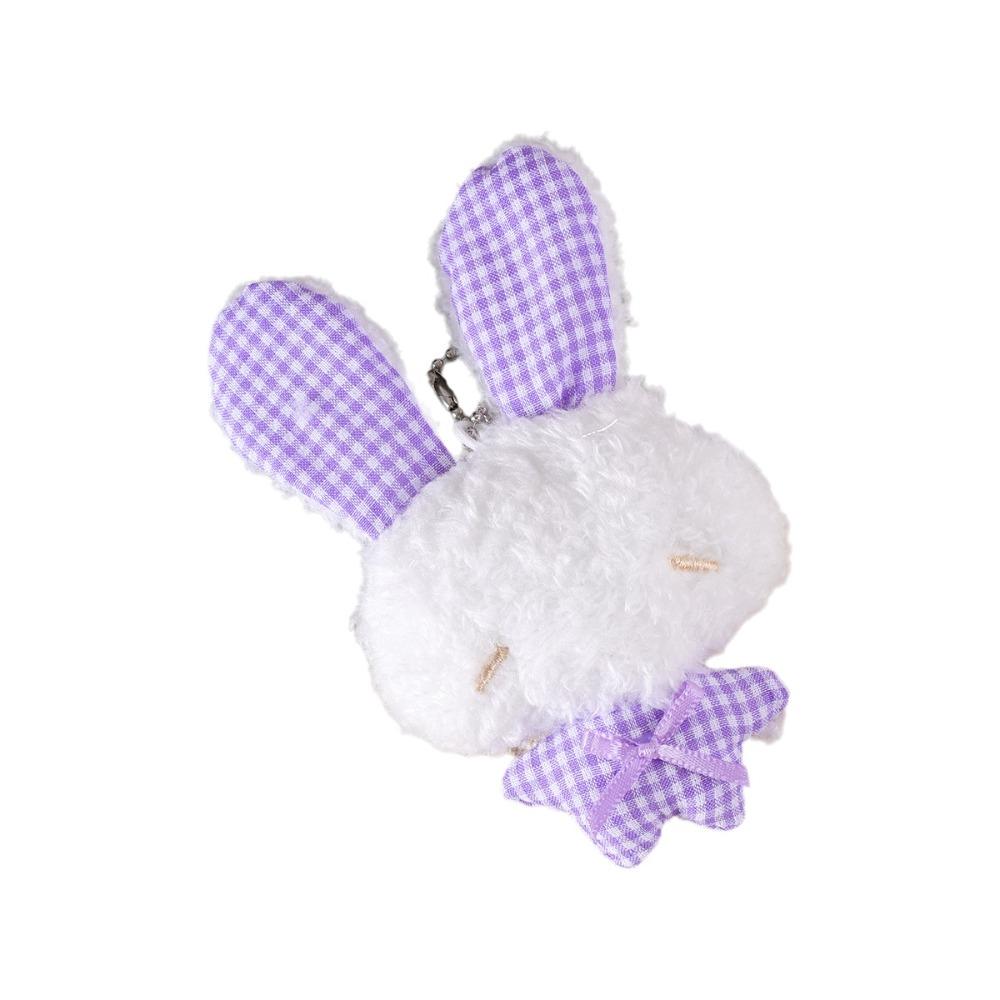 Soft Stuffed Plush Bunny Keychain Bead Chain Stuffed Bag Charm Rabbit Doll Pendant  Girls Gifts