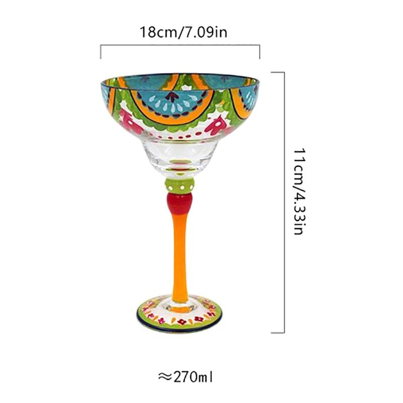 Handmade Colorful Margarita Wine Glasses Exquisite Lead-Free Cocktail Glassware For Wedding Party Drinkware Unique Goblet