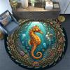Steampunk Seahorse Dive Round Area Rug Under Office Chairs Bedroom Living Room Home Decor