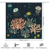 Modern Bath Shower Curtain With Marine Life Printjellyfish, Sea Urchins, Seashells Coral Waterproof Fabric For Home Decor In Nav