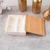  Cosmetic Storage Box with Wooden Lid Mirror Makeup for Case for Jewelry Rings Necklaces Earrings Compartment