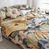 Bohemian Style Flower Leaves Summer Quilt 100% Cotton Skin-friendly Soft Breathable Air Conditioning Thin Quilt Machine Washable
