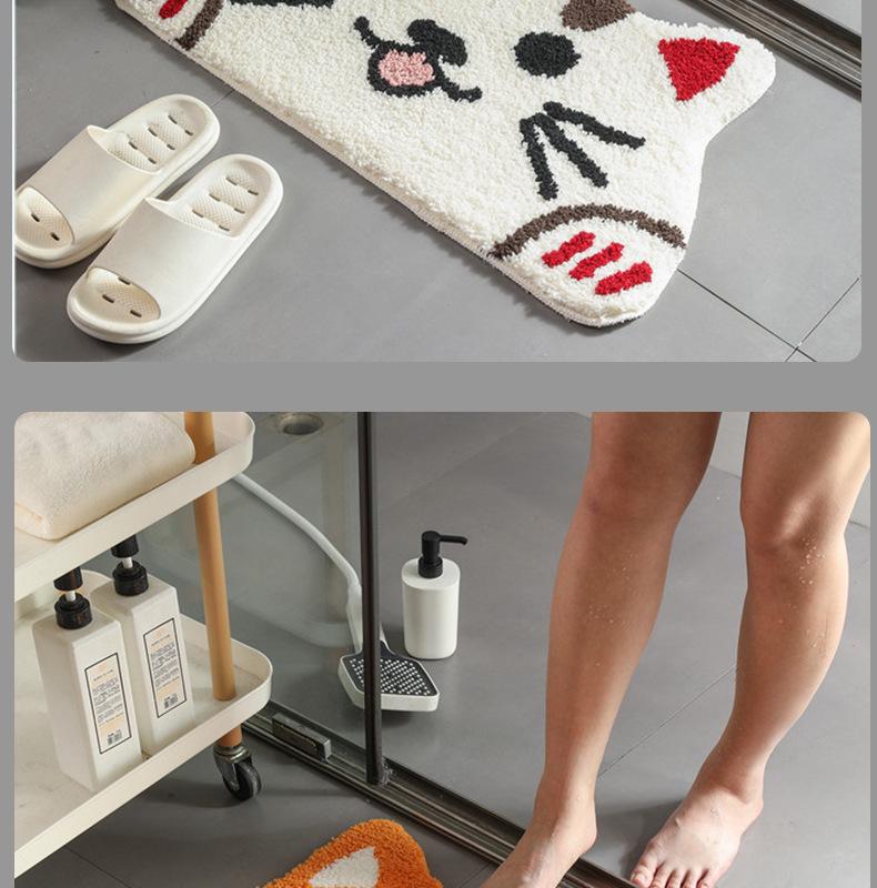 Cartoon Cat Head Absorbent Non-slip Bathroom Mat