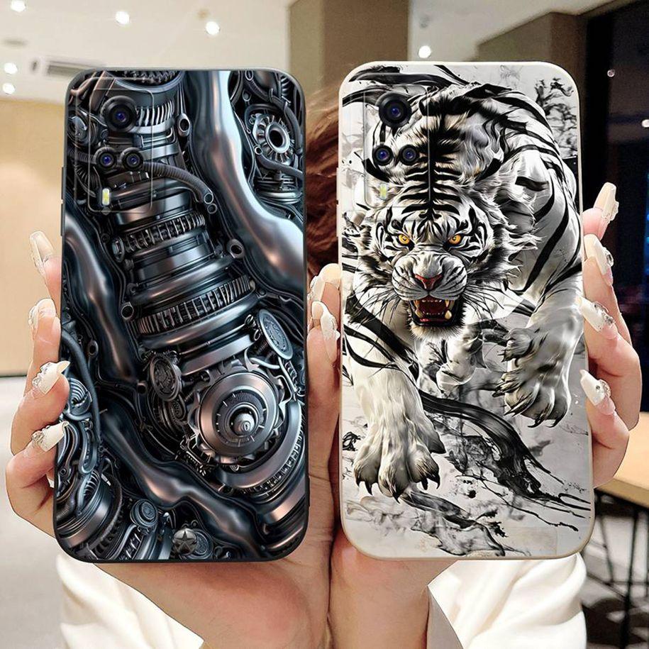 For Vivo Y51 2021 Case V2030 Cover Cute Fashion Space Cartoon Soft Silicone Matte Funda For Vivo Y31 2021 Y51A Y51s Y53s 4G Capa
