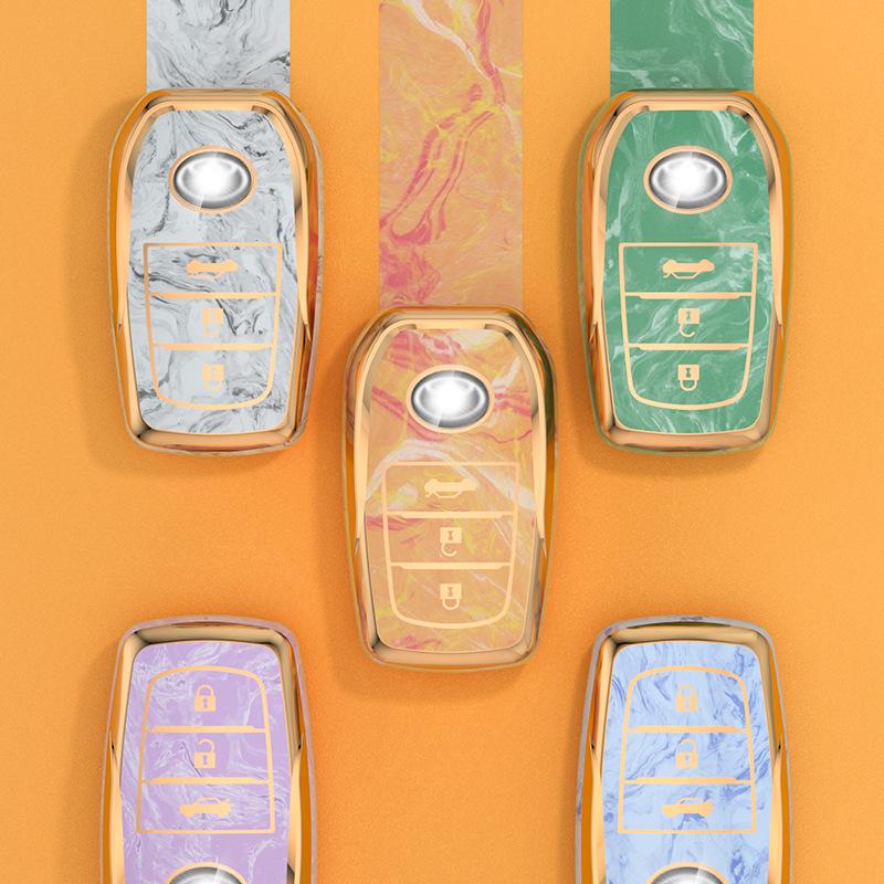 Toyota Autoschlüsselhülle für RAV4, Camry, Corolla, Levin, Highlander, Prado, Crown - Vollständig umschließend