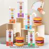 Hamburger Pretend Play Educational Montessori Wooden Toys Simulation Food Matching Stacking Game With Cards For Kids 2 Years Gi