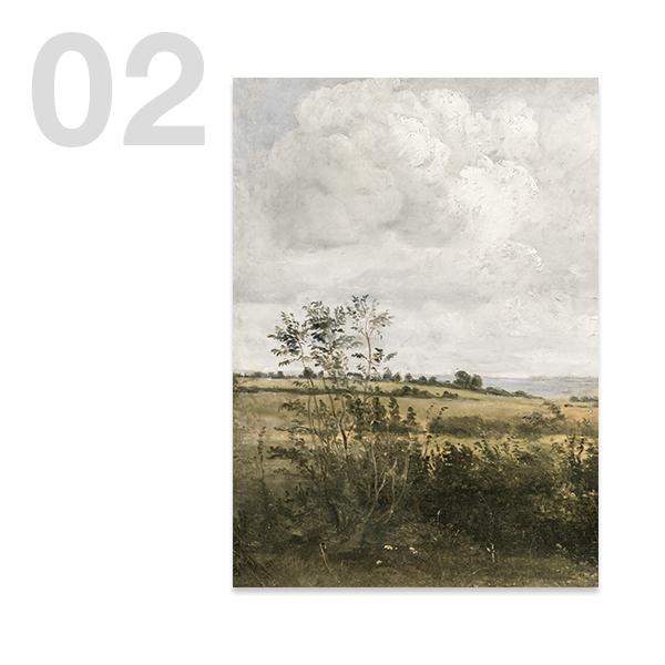 Sky Vase Canvas Painting Wall Art Pictures Vintage Posters and Prints for Living Room Decor American Style Calm Country Field