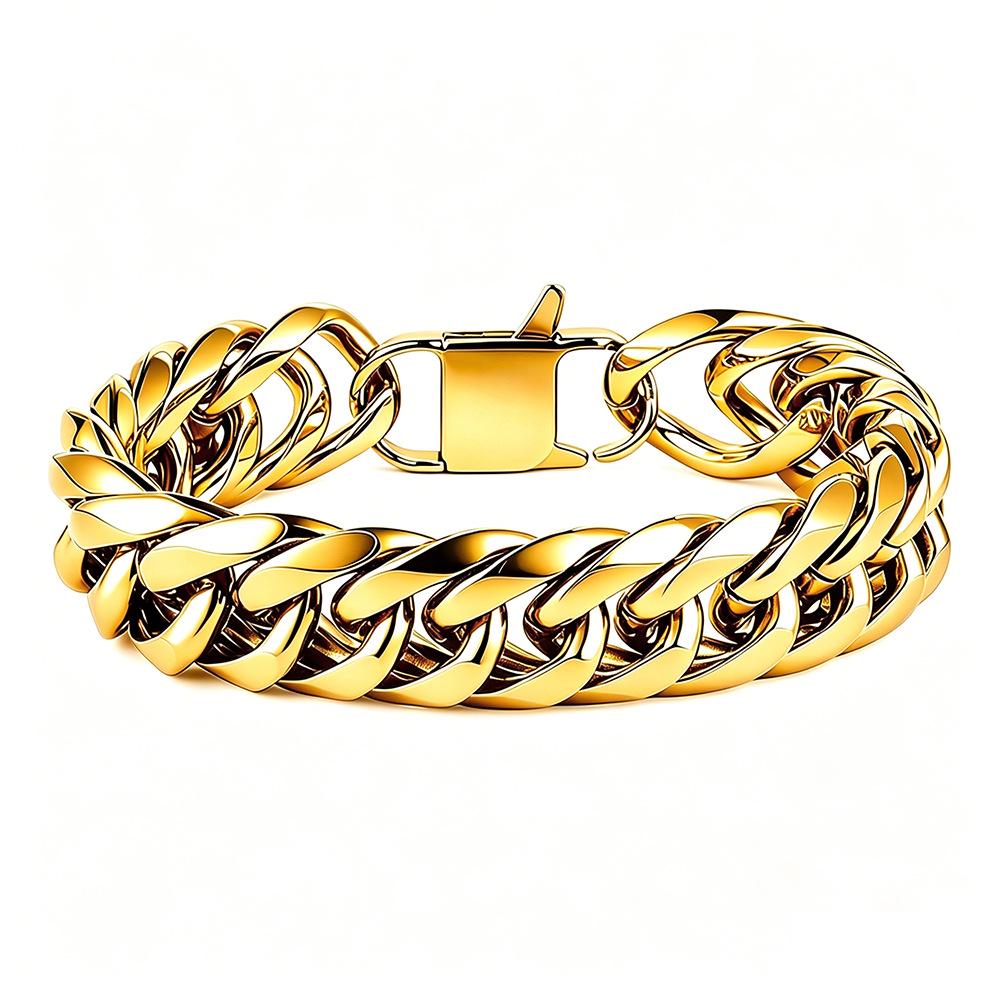 Bracciale Quadrato Trendy da Uomo in Acciaio Inossidabile con Fibbia: Fresco, Versatile ed Elegante