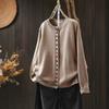 Autumn Color Button Cotton Sweater Cardigan Women Loose and Thin Casual Single-breasted Knitting