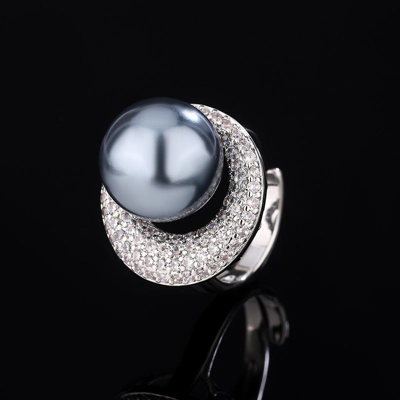 New Huabi Jewelry Copper Bottom Pearl Plated Fashion Retro Galaxy Moon Suit Female 14mm