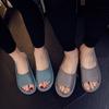 Fashion Men's Slippers High Quality Cow Leather Slippers Summer Open Toe Slipper Fashion Casual Beach Slides Comfort Couple Home Slipper