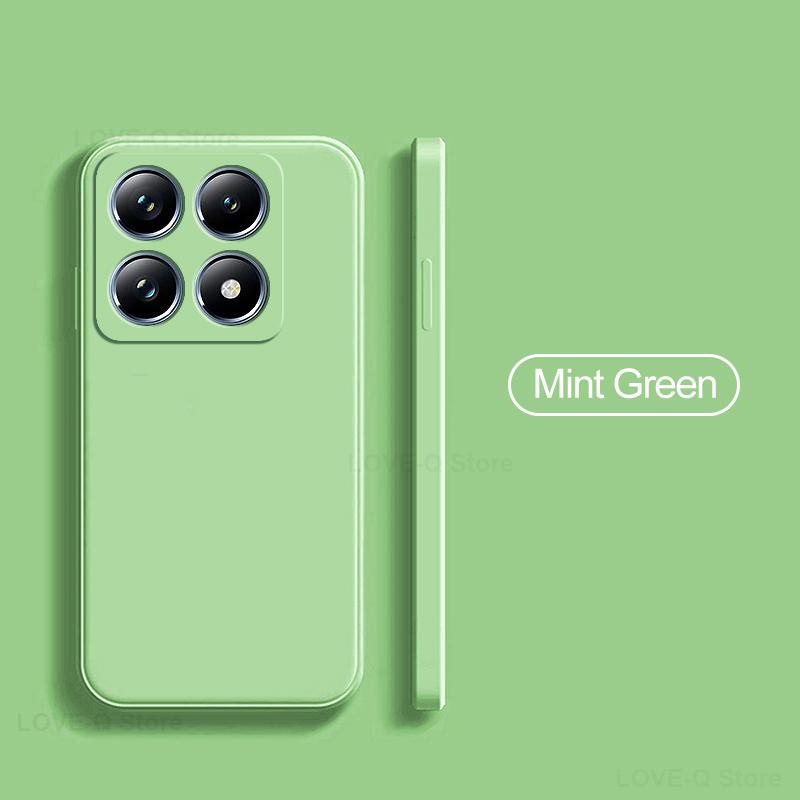 

Для Xiaomi 14T Pro Чехол Жидкий Силиконовый Чехол для Телефона Funda Для Xiaomi 14T Pro Xiao Mi 14T 14 T Mi14T Pro Мягкий Чехол TPU For Xiaomi 14T мятный зеленый
