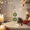 3 Piece Set Glass Candle Holders Christmas Tree Design Handblown Borosilicate for Taper Candles Stable Base Holiday Decor